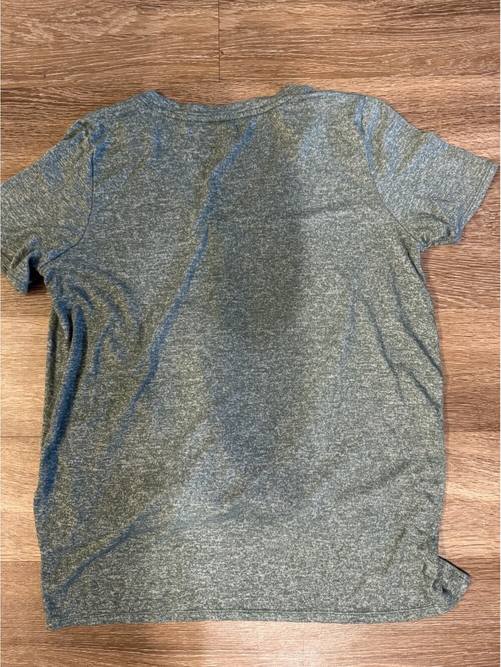 Calvin Klein Women's Green Heathered V-Neck Twist Front Stretch Tee M - Picture 4 of 4